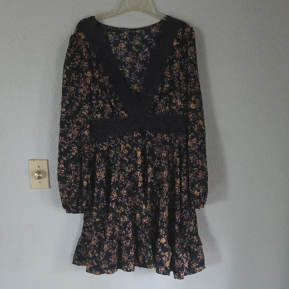 Floral Black Dress